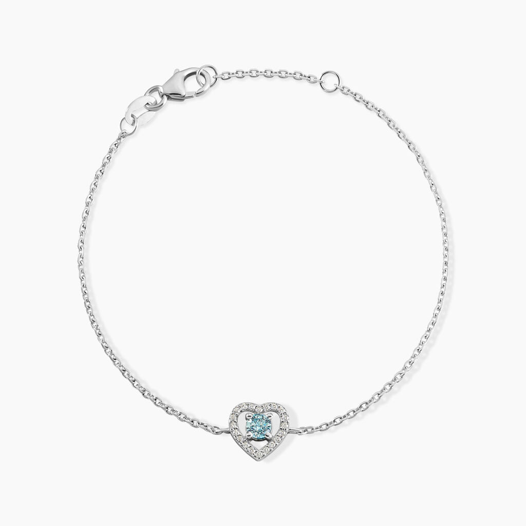 Bracelet Suzon Argent Blanc Oxyde De Zirconium - Bracelets Coeur Femme | Histoire d’Or