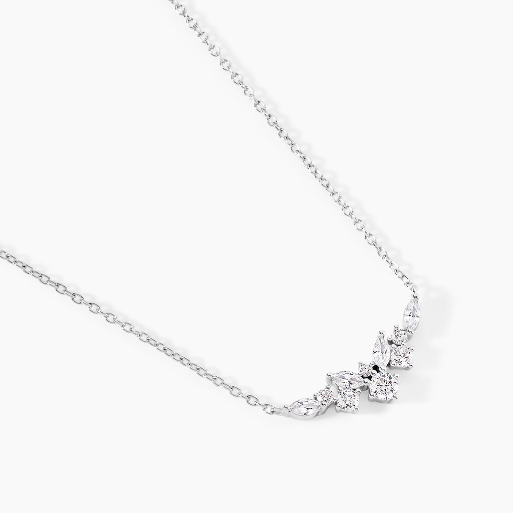 Collier Eclat D'Aurore Argent Blanc Oxydes De Zirconium - Colliers fantaisie Femme | Histoire d&rsquo;Or