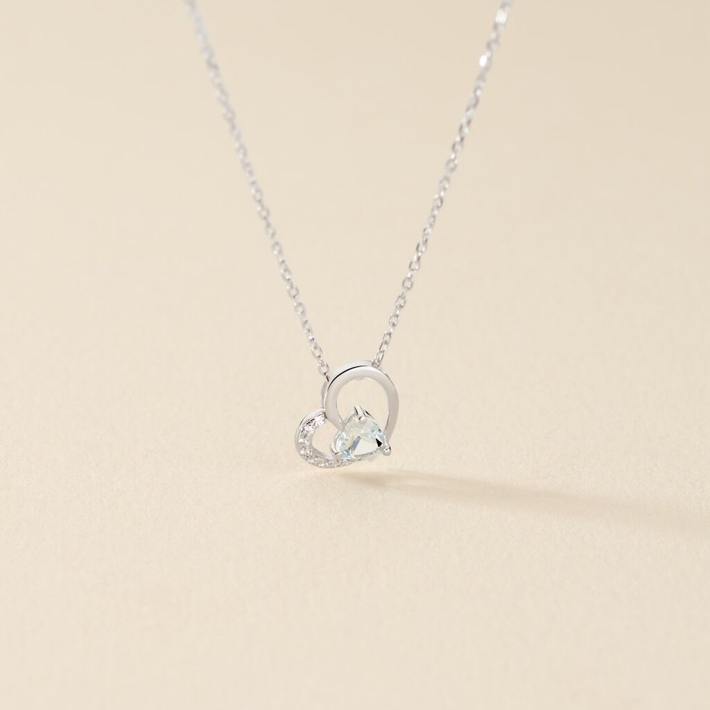 Collier Eliana Or Blanc Topaze Et Oxyde De Zirconium - Colliers Femme | Histoire d’Or