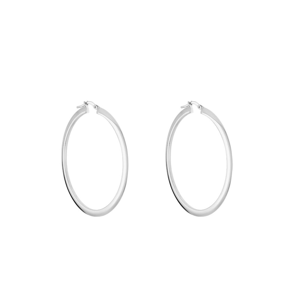 Cr&eacute;oles Argent Blanc Hally - Boucles d'oreilles cr&eacute;oles Femme | Histoire d&rsquo;Or