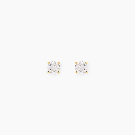 Boucles D'oreilles Puces Aphrodite Or Jaune Diamant - Clous d'oreilles Famille | Histoire d&rsquo;Or