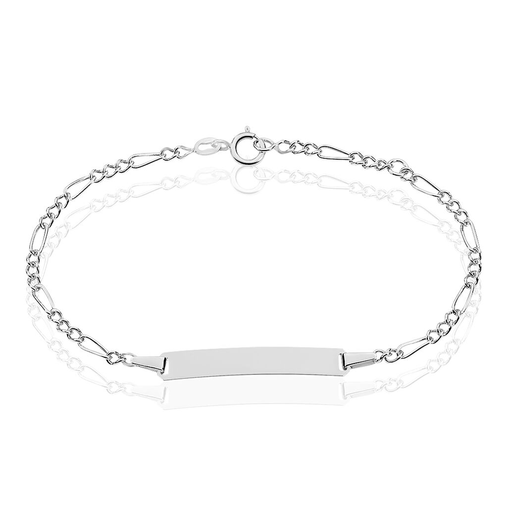 Bracelet Identité Bartolomee Maille Alternee 1/3 Or Blanc - Bracelets Communion Enfant | Histoire d’Or