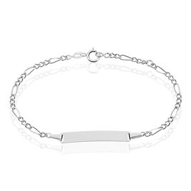 Bracelet Identité Bartolomee Maille Alternee 1/3 Or Blanc - Bracelets Communion Enfant | Histoire d’Or