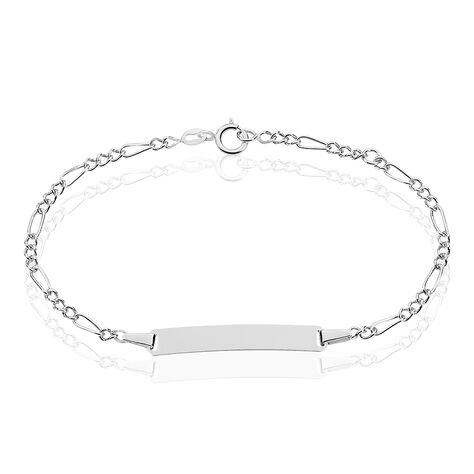 Bracelet Identité Bartolomee Maille Alternee 1/3 Or Blanc - Bracelets Communion Enfant | Histoire d’Or