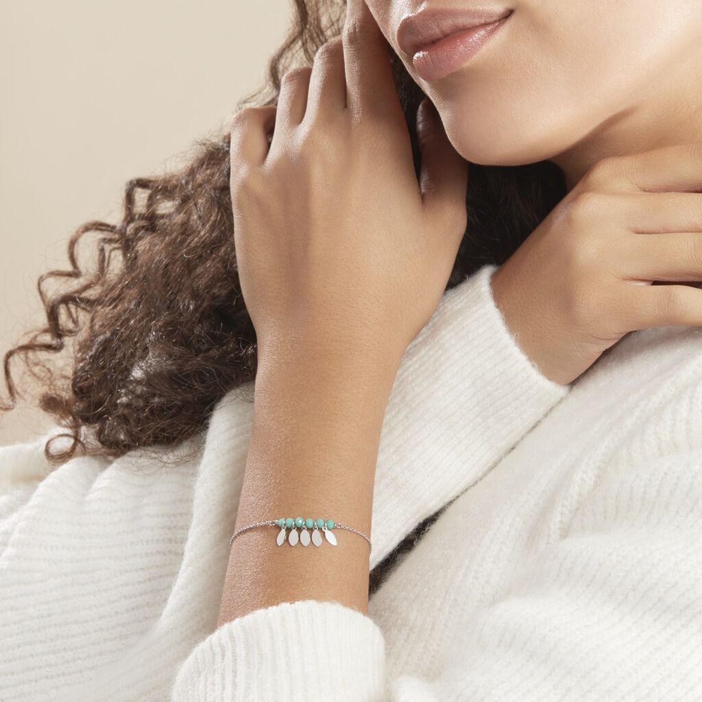 Bracelet Polyna Argent Blanc Pierre De Synthese - Bracelets Femme | Histoire d’Or
