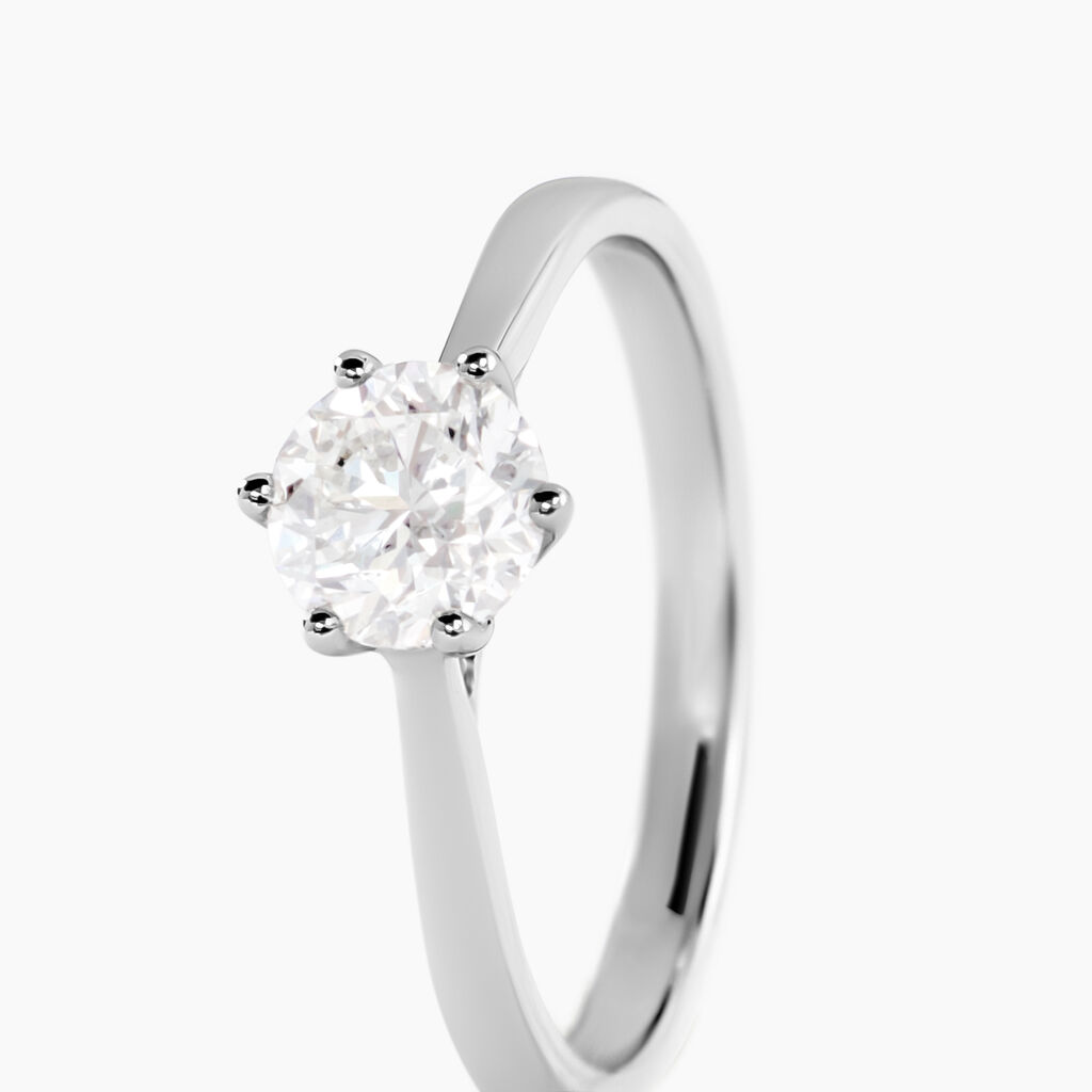 Bague Solitaire Athena Or Blanc Diamant - Bagues solitaires Femme | Histoire d&rsquo;Or