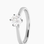 Bague Solitaire Athena Or Blanc Diamant - Bagues solitaires Femme | Histoire d&rsquo;Or