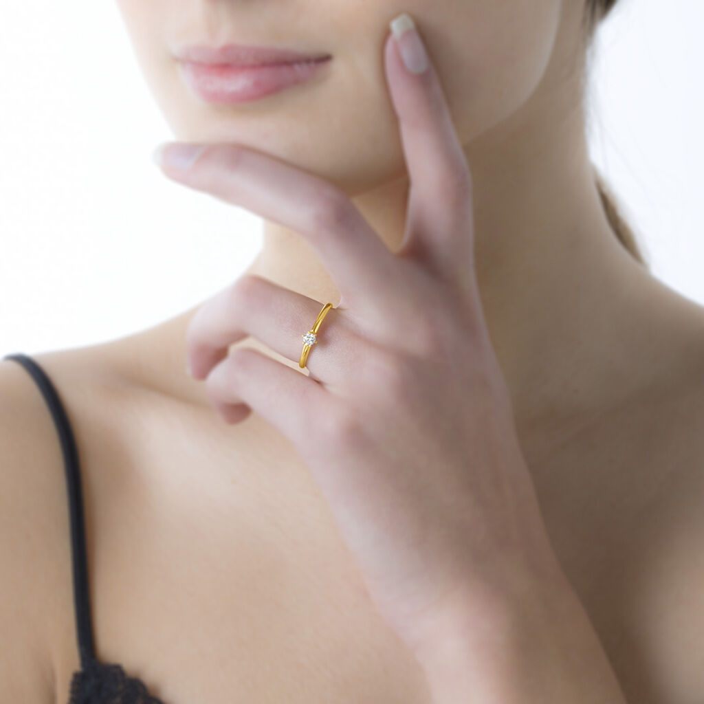 Bague Solitaire Shannel Or Jaune Diamant - Bagues solitaires Femme | Histoire d’Or