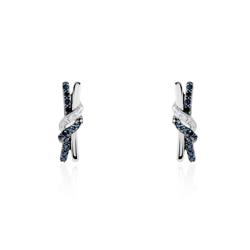 Boucles D'oreilles Puces Marina Or Blanc Diamant - Clous d'oreilles Femme | Histoire d’Or