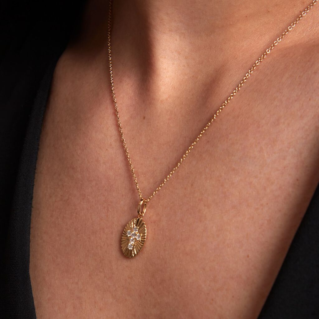 Collier Embrasement Plaqué Or Jaune Oxyde De Zirconium - Colliers Femme | Histoire d’Or