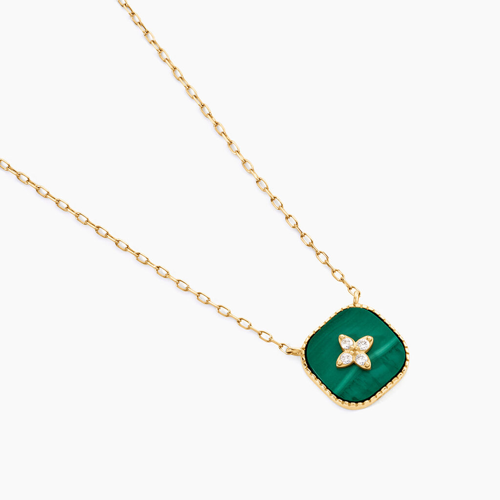 Collier Lucky Gems Or Jaune Malachite Oxyde De Zirconium - Colliers Femme | Histoire d&rsquo;Or