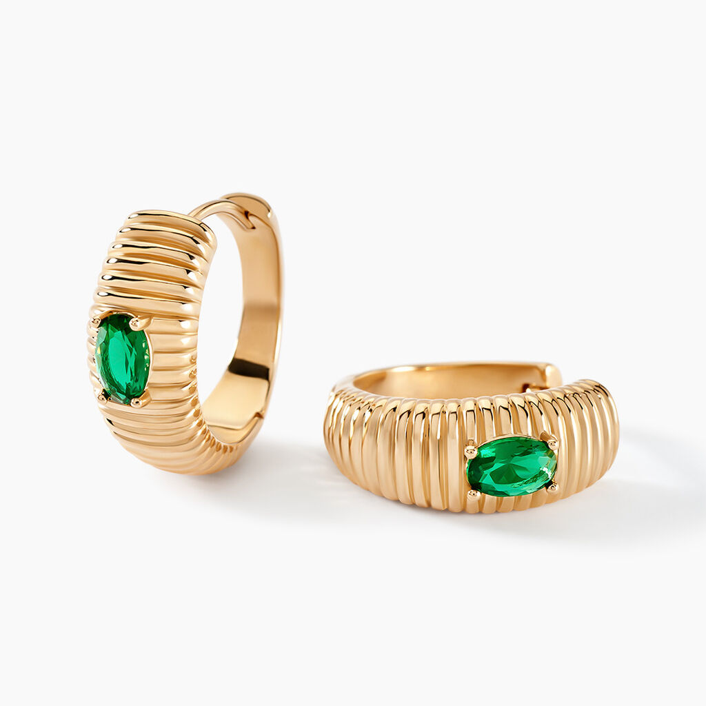 Créoles Dune Plaqué Or Doré Verre