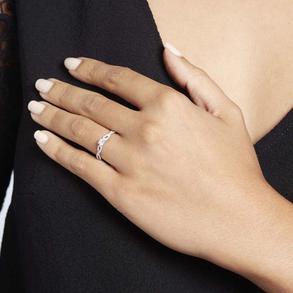 Bague Solitaire Livia Or Blanc Diamant - Bagues solitaires Femme | Histoire d’Or