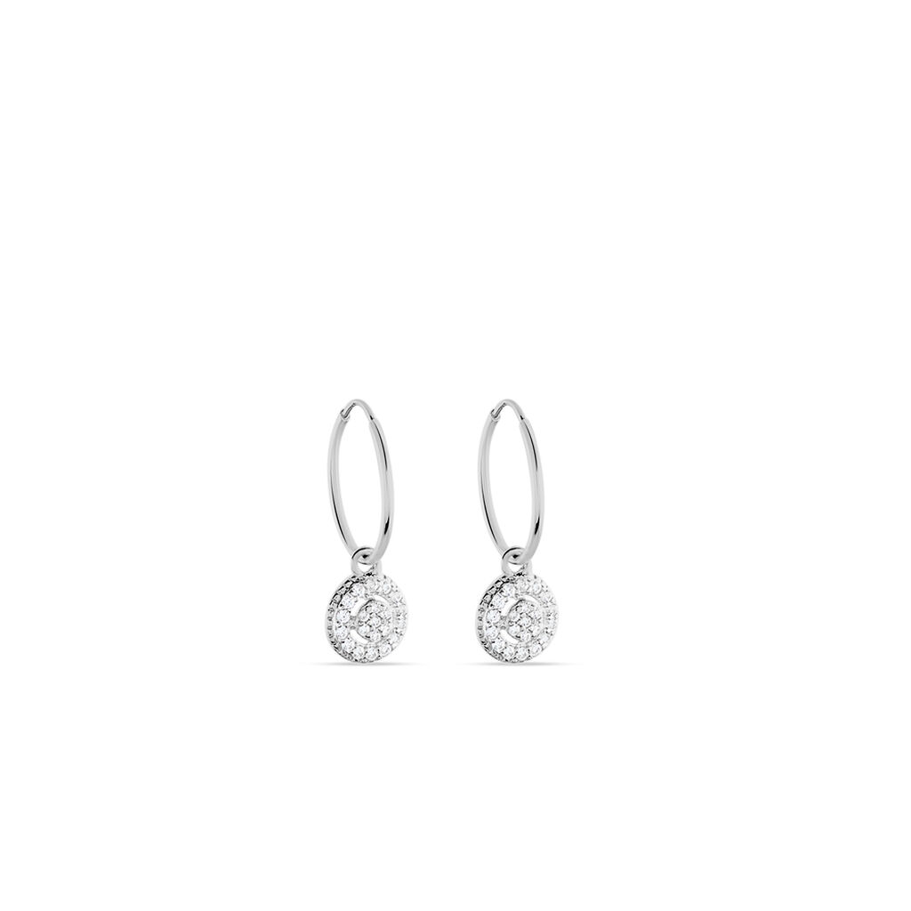 Créoles Lulu Or Blanc Oxyde - Boucles d'oreilles créoles Femme | Histoire d’Or