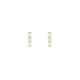 Boucles D'oreilles Puces Youssa Barrettes Or Jaune Oxyde De Zirconium - Clous d'oreilles Femme | Histoire d’Or