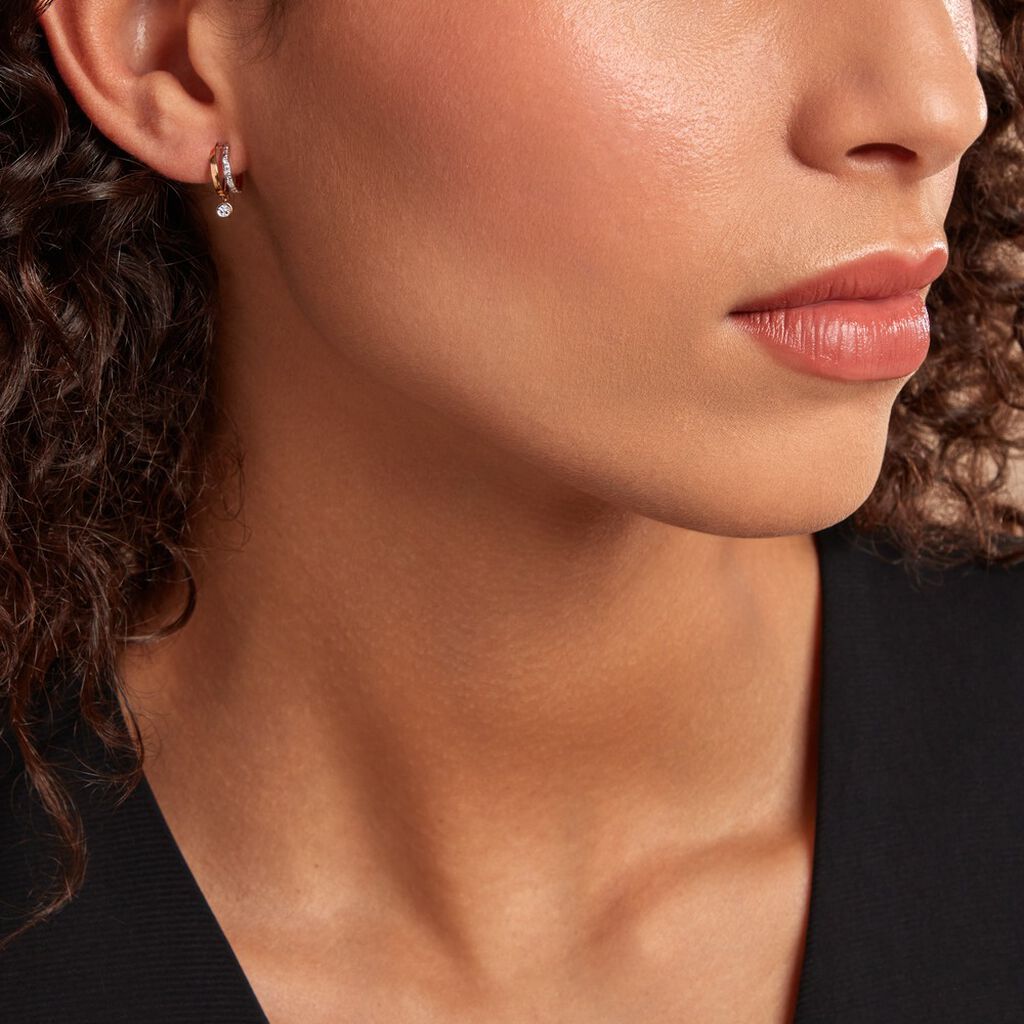 Créoles Jory Or Jaune Diamant - Boucles d'oreilles créoles Femme | Histoire d’Or