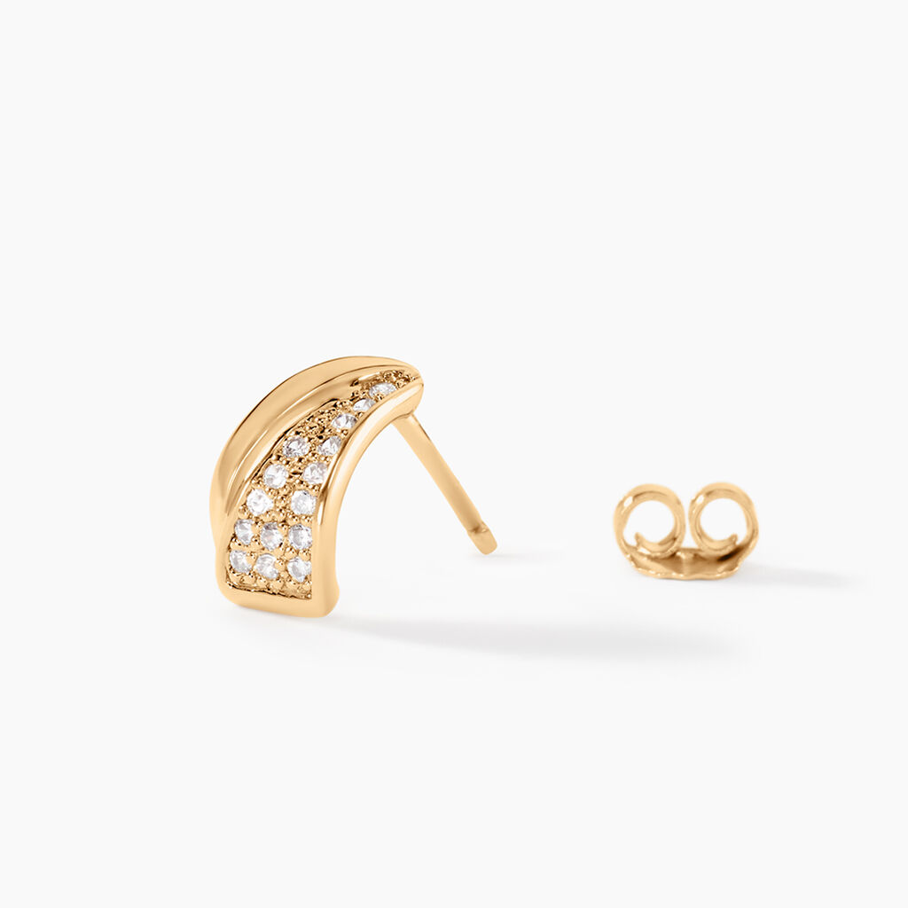 Boucles D'oreilles Puces Oliwia Plaqué Or Jaune Oxyde De Zirconium - Boucles d'oreilles fantaisie Femme | Histoire d’Or