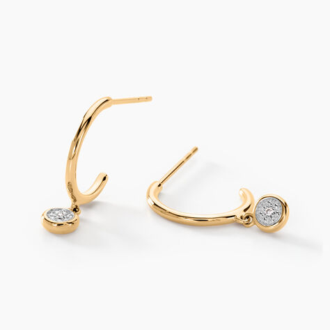 Créoles Mon 1er Diamant Or Jaune Diamant - Boucles d'oreilles créoles Femme | Histoire d’Or