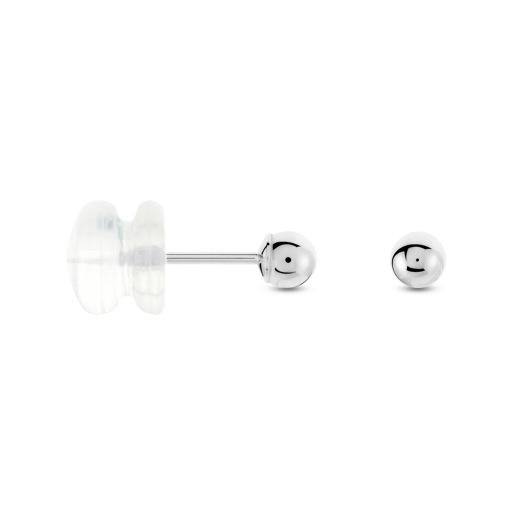 Boucles D'oreilles Puces Or Blanc Fidelia - Clous d'oreilles Femme | Histoire d&rsquo;Or