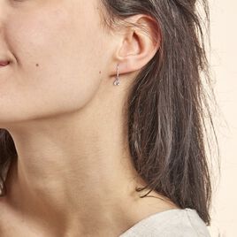 Boucles D'oreilles Pendantes Adib Or Blanc Oxyde De Zirconium - Boucles d'oreilles pendantes Femme | Histoire d’Or