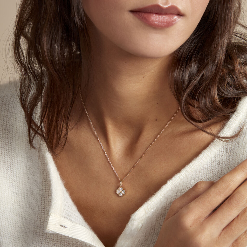 Collier Rhosyn Plaqué Or Jaune Oxyde De Zirconium - Colliers Femme | Histoire d’Or