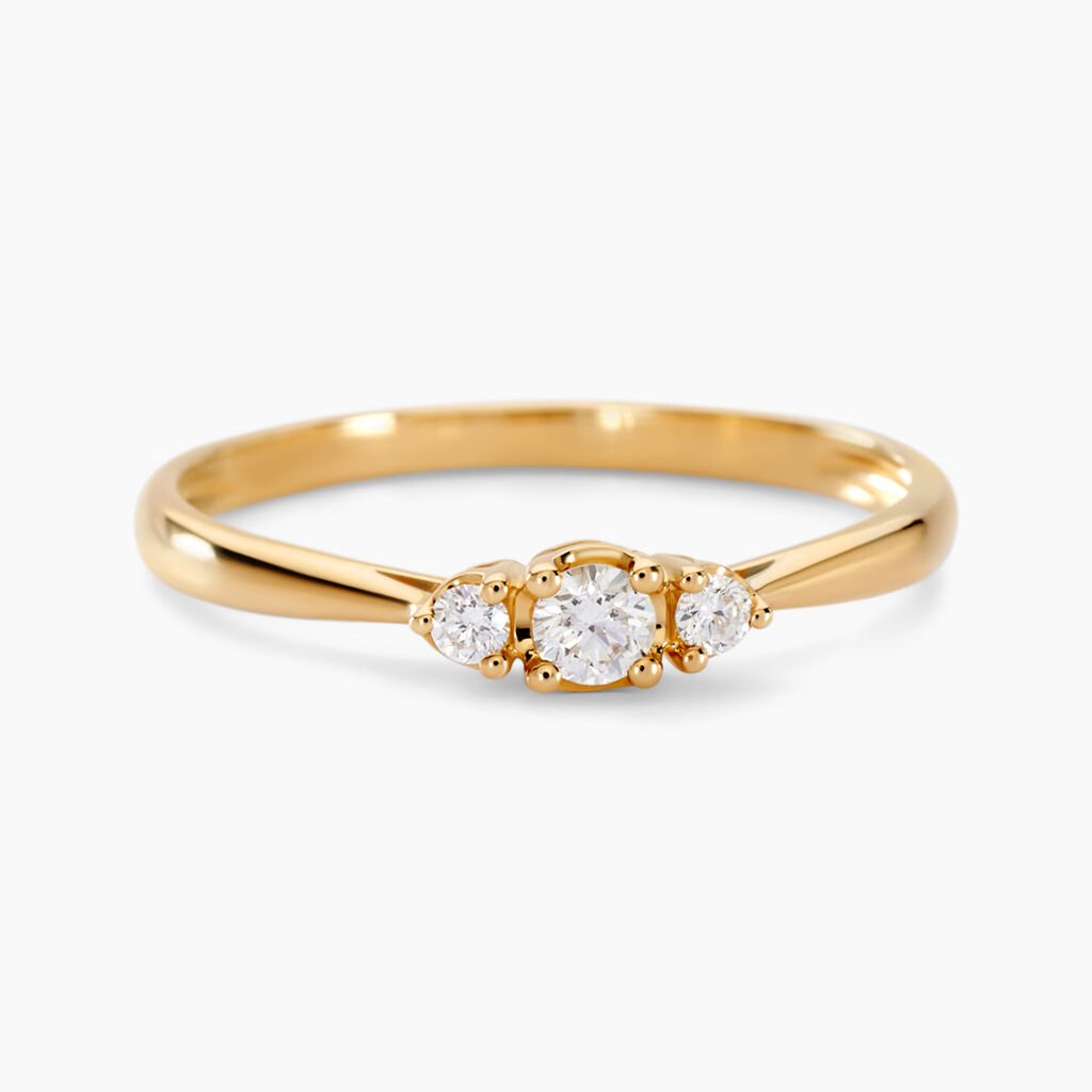 Bague Les Inseparables Or Jaune Diamant - Bagues solitaires Femme | Histoire d&rsquo;Or