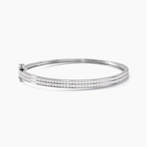 Bracelet Jonc Carinne Argent Blanc Oxyde De Zirconium - Bracelets joncs Femme | Histoire d&rsquo;Or