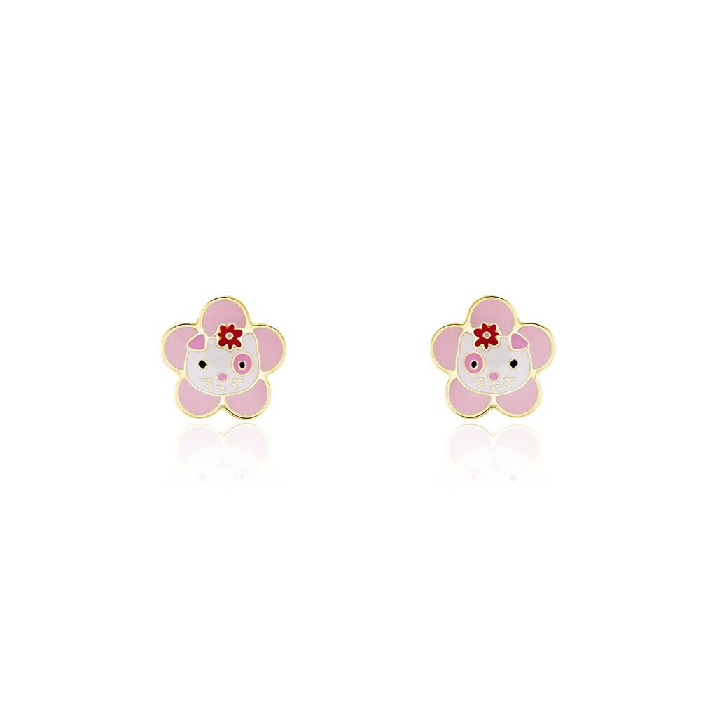 Boucles D'oreilles Puces Etoile Chat Or Jaune