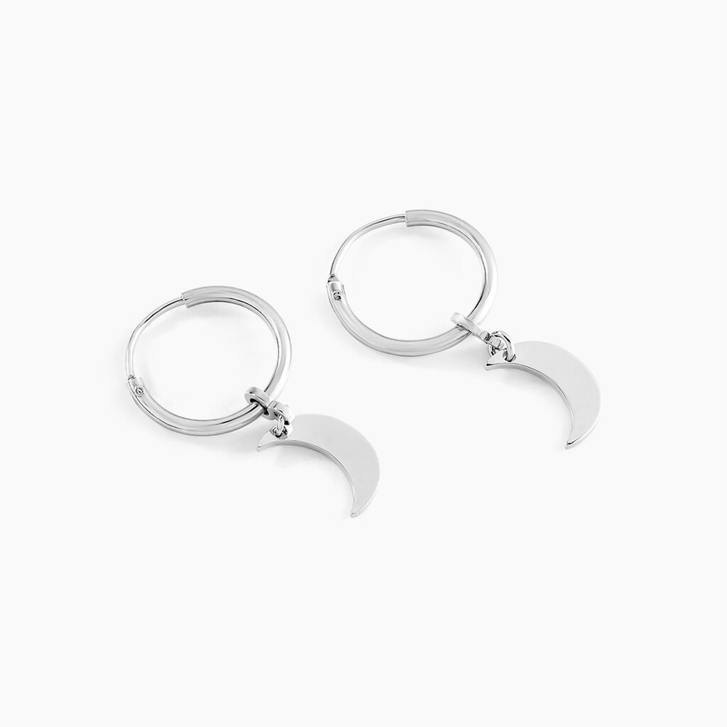 Créoles Elvyn Argent Blanc - Boucles d'oreilles créoles Femme | Histoire d’Or