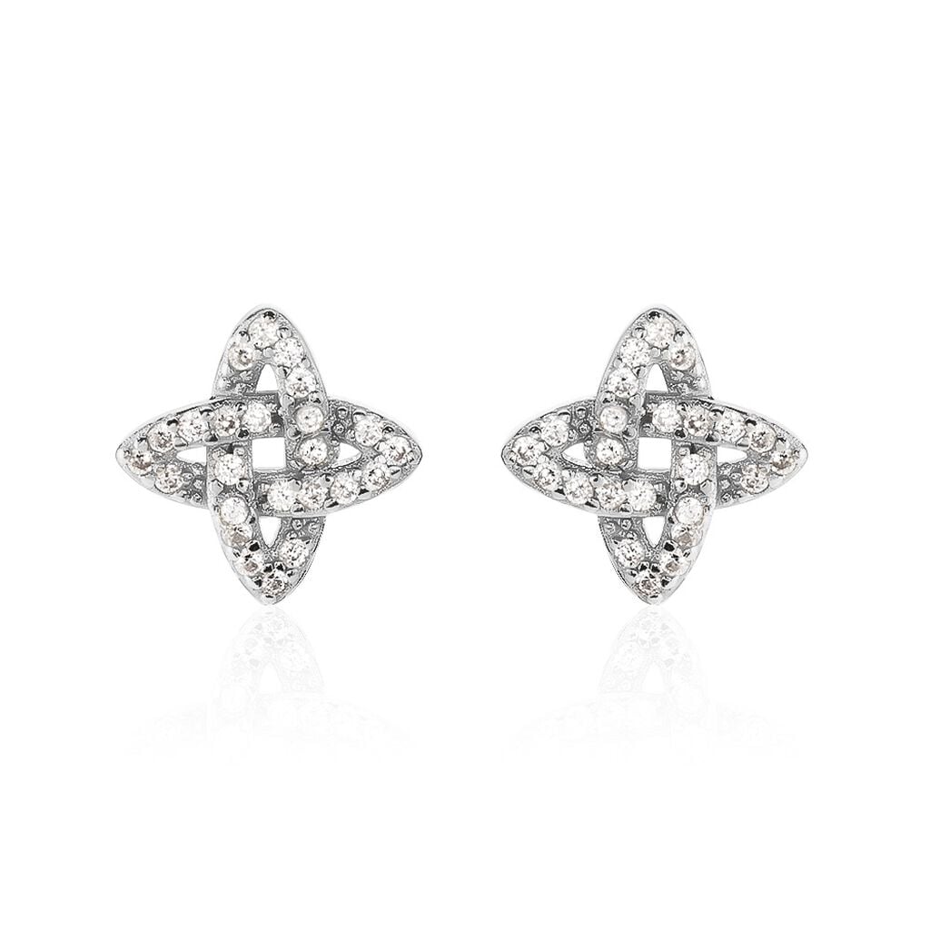 Boucles D'oreilles Puces Pleiades Argent Blanc Oxyde De Zirconium - Boucles d'oreilles fantaisie Femme | Histoire d&rsquo;Or
