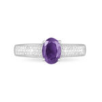 Bague Crista Or Blanc Amethyste Et Diamant - Bagues solitaires Femme | Histoire d&rsquo;Or