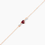 Bracelet Clothilde Or Rose Grenat Oxyde De Zirconium - F&ecirc;te des m&egrave;res Femme | Histoire d&rsquo;Or