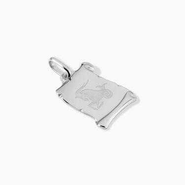 Pendentif Zodiaque Parchemin Argent Blanc