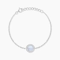 Bracelet Court Argent Blanc Nawala Oxyde De Zirconium