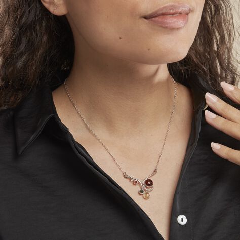 Collier Argent Blanc Dorka Ambres - Colliers fantaisie Femme | Histoire d’Or