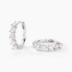 Cr&eacute;oles Katana Or Blanc Diamant Synth&eacute;tique - Boucles d'oreilles cr&eacute;oles Femme | Histoire d&rsquo;Or