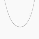 Cha&icirc;ne Claudine Maille For&ccedil;at Argent Blanc - Chaines Femme | Histoire d&rsquo;Or