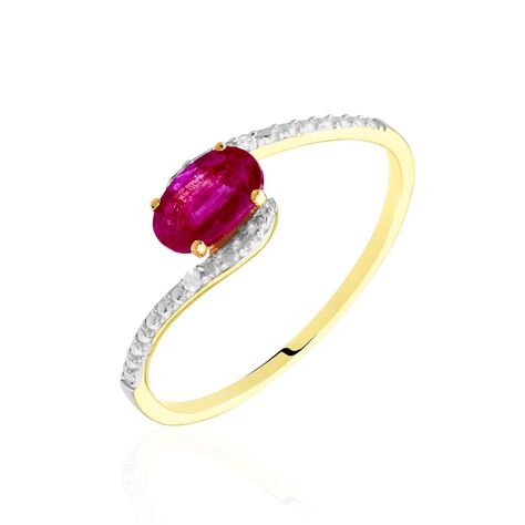 Bague Brindisi Or Jaune Rubis Et Diamant - Bagues solitaires Femme | Histoire d’Or