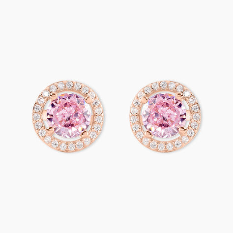 Boucles D'oreilles Puces Rio Argent Rose Oxyde - Boucles d'oreilles fantaisie Femme | Histoire d’Or