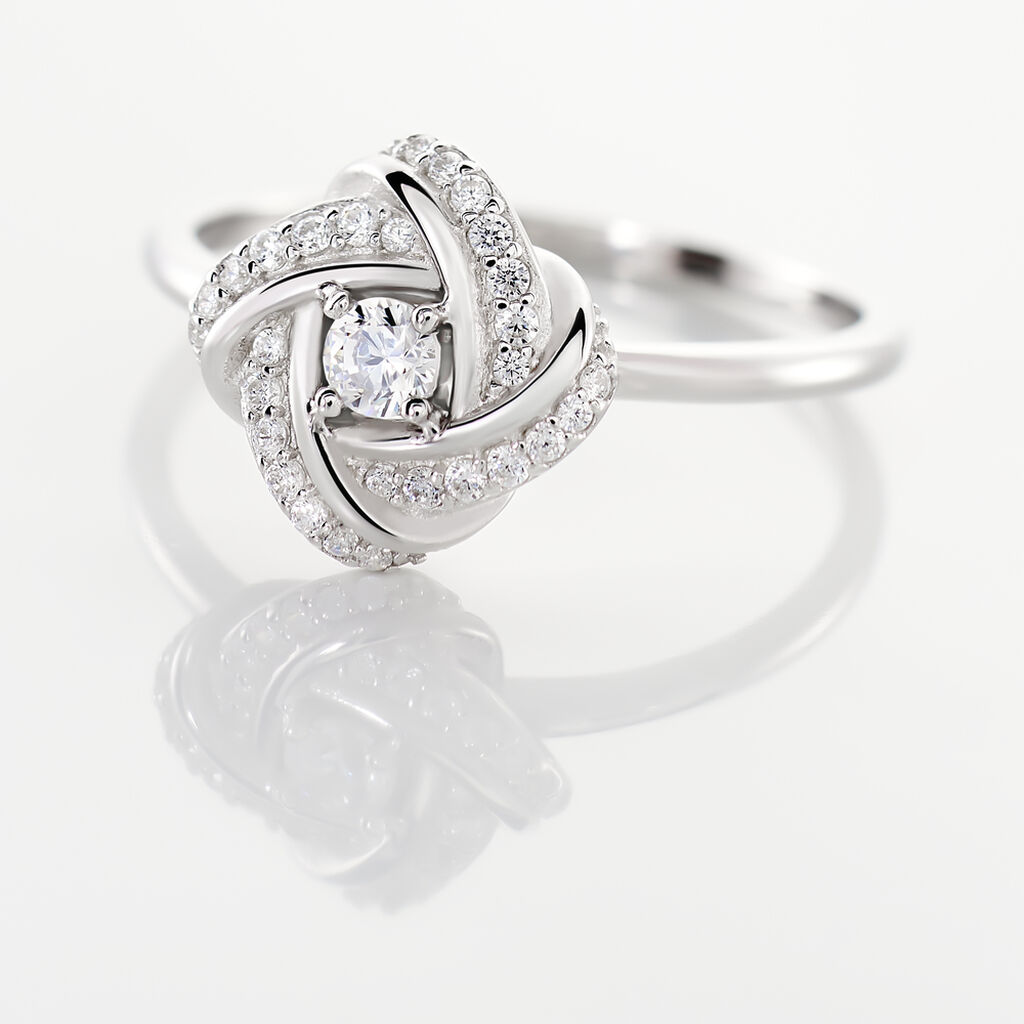 Bague Anasthase Argent Blanc Oxyde De Zirconium - Bagues solitaires Femme | Histoire d&rsquo;Or