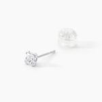 Boucles D'oreilles Puces Doreen Or Blanc Oxyde De Zirconium - Clous d'oreilles Famille | Histoire d&rsquo;Or