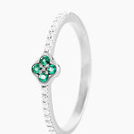 Bague Clova Argent Blanc Pierre De Synthese Oxyde De Zirconium - Bagues avec pierre Femme | Histoire d&rsquo;Or