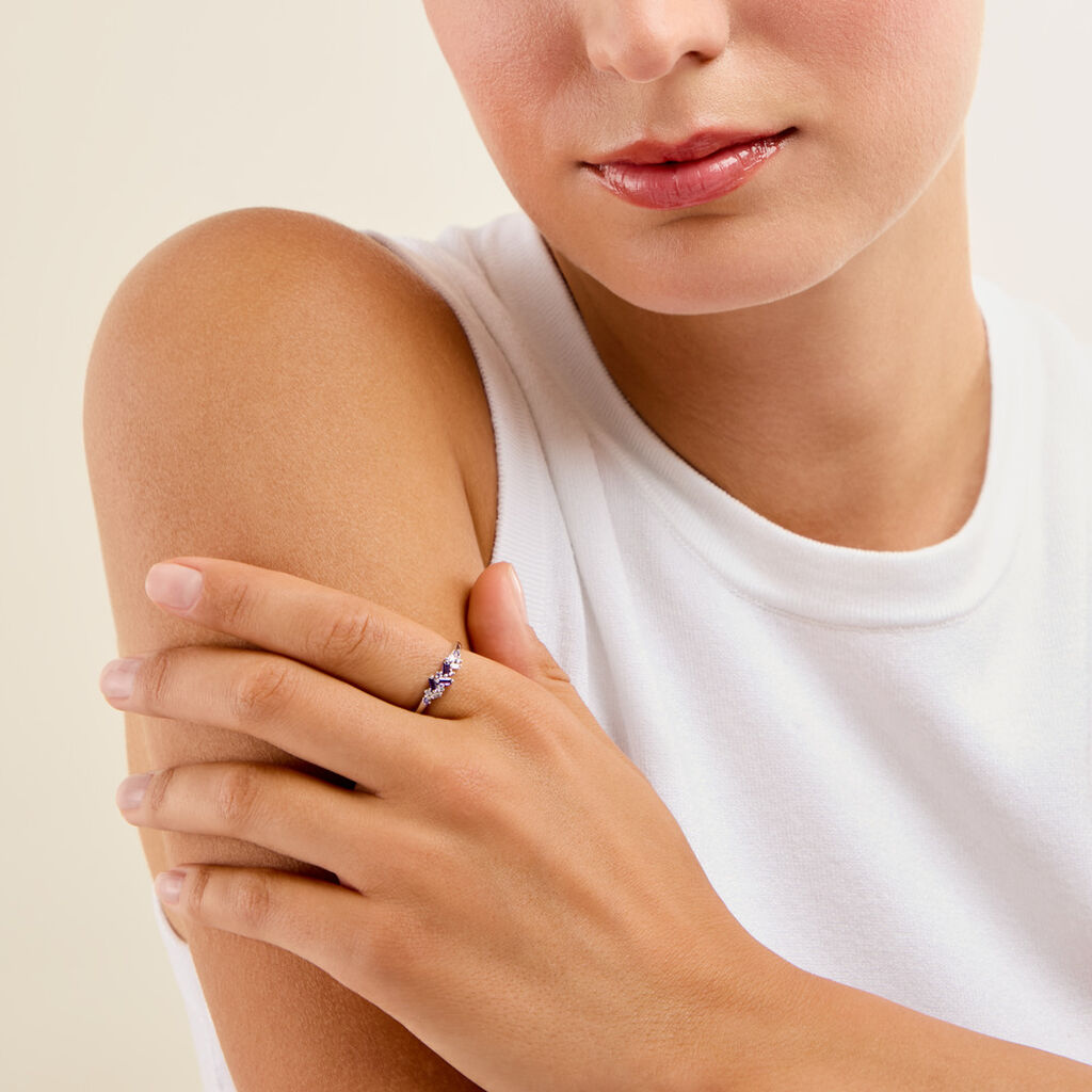 Bague Rio Argent Blanc Oxyde De Zirconium - Bagues avec pierre Femme | Histoire d&rsquo;Or
