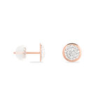 Boucles D'oreilles Puces Edmee Cercle 0 Or Rose Strass - Clous d'oreilles Femme | Histoire d&rsquo;Or