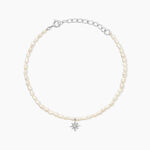 Bracelet Shelah Argent Blanc Perle De Culture Oxyde De Zirconium - Bracelets Femme | Histoire d&rsquo;Or