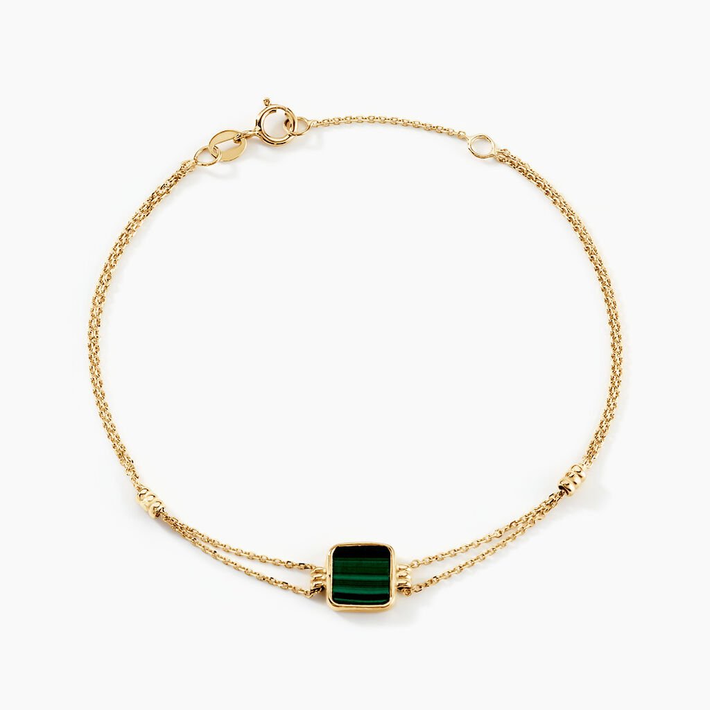 Bracelet Caron Or Jaune Malachite - Bracelets Femme | Histoire d’Or