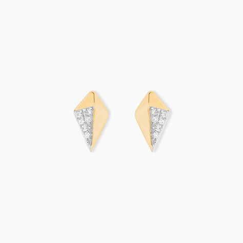 Boucles D'oreilles Puces Lizia Or Jaune Diamant - Clous d'oreilles Femme | Histoire d’Or