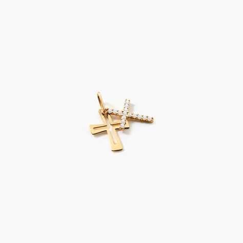 Pendentif Canice Argent Dor&eacute; A L'Or 750/1000 Oxyde De Zirconium - Pendentifs Communion Femme | Histoire d&rsquo;Or