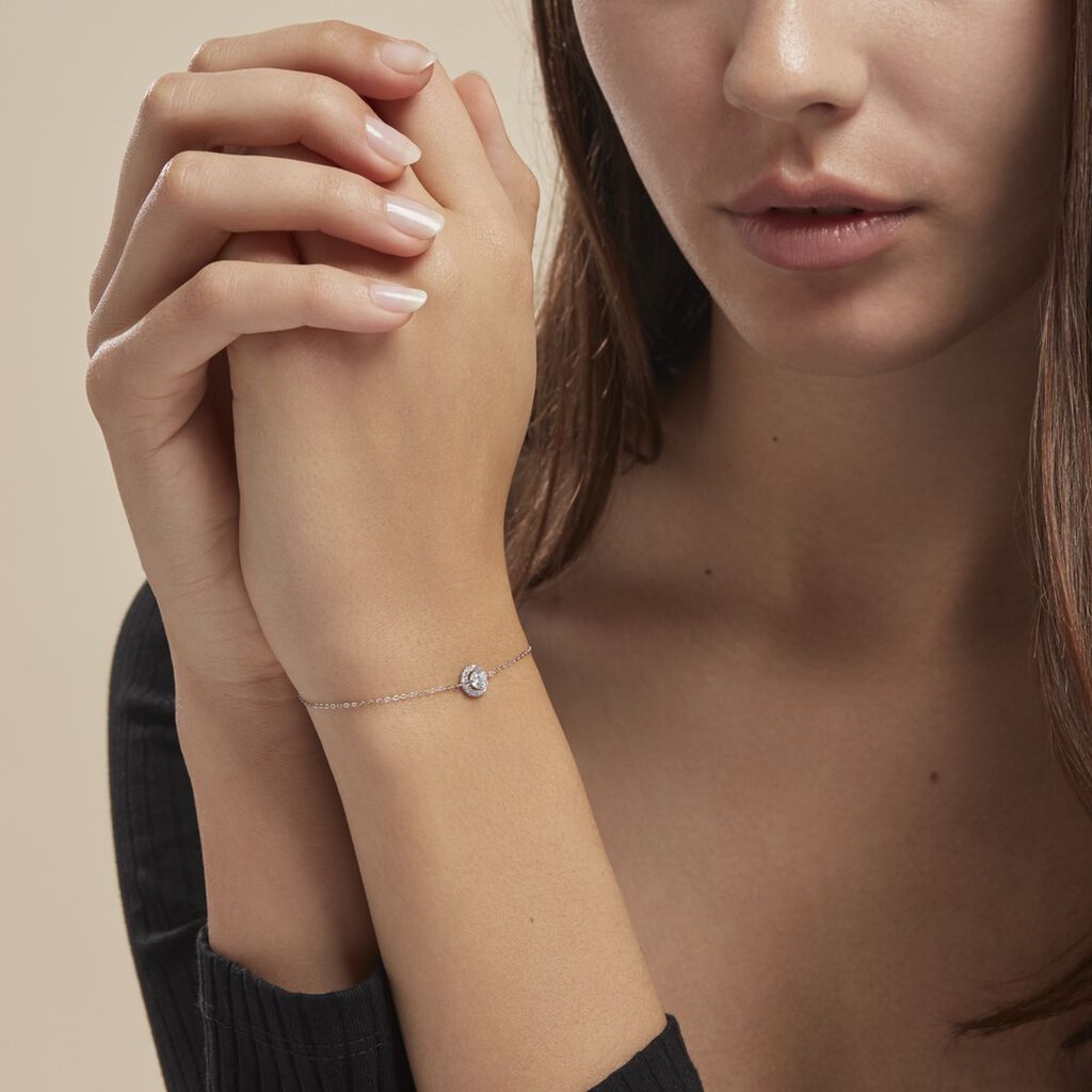 Bracelet Eurycide Or Blanc Oxyde De Zirconium - Bracelets Femme | Histoire d’Or