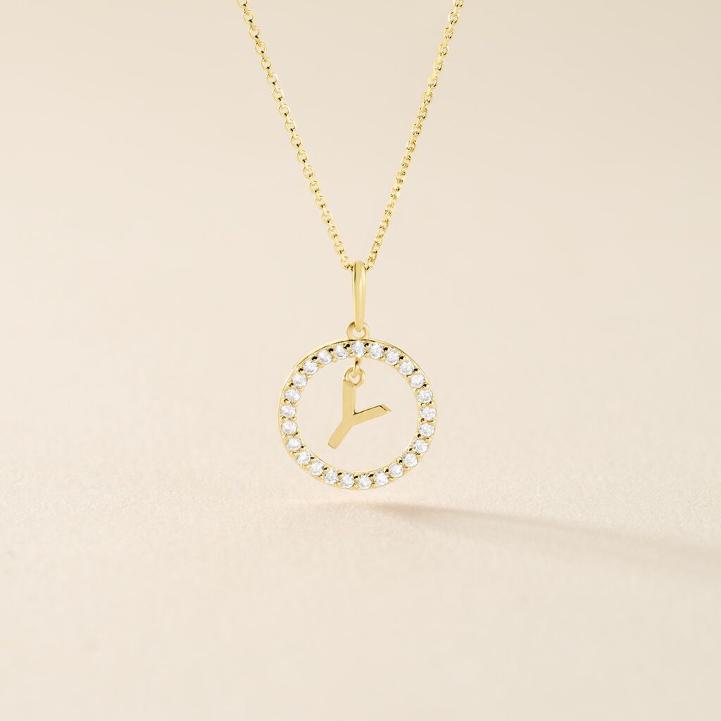 Pendentif Gabe Or Jaune Oxyde De Zirconium - Pendentifs Femme | Histoire d&rsquo;Or